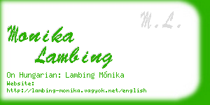monika lambing business card